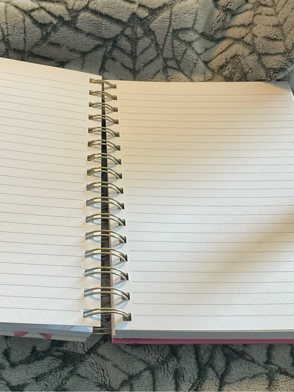 Pink Bow Pattern Spiral Notebook with Button Closure